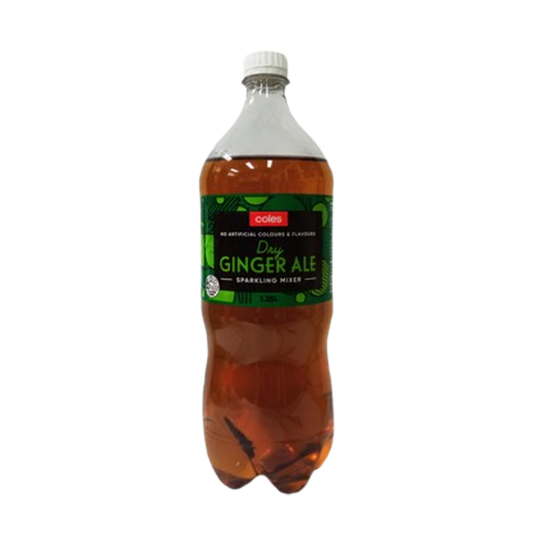 Coles Dry N/Sug Ginger Ale 1.25L