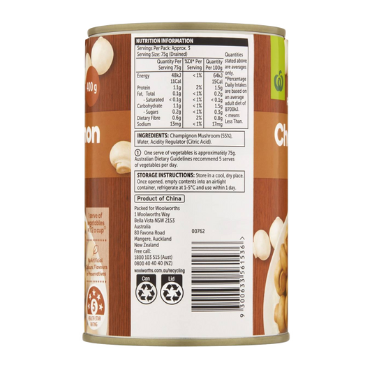 WW Champignon Whole M/Room 400g