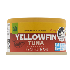 WW Yellowfin Tuna In Chilli & Oil 95g WW Yellowfin Tuna In Chilli & Oil 95g