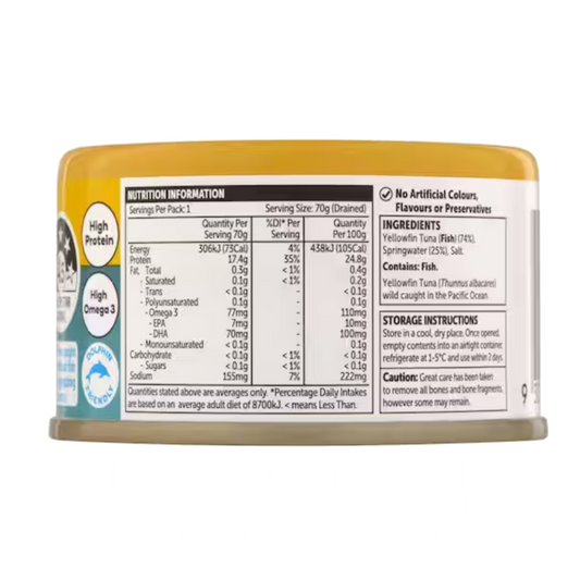 WW Yellowfin Tuna In Springwater 95g