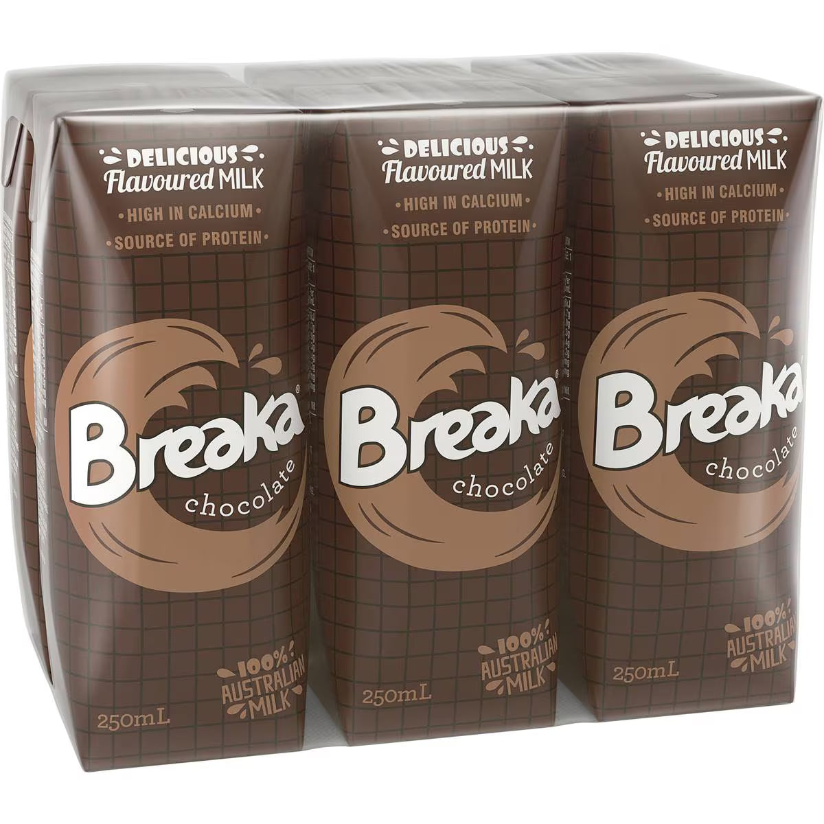 Breaka Vanilla/Strawberry/Iced Coffee/Chocolate Flavoured Milk 250ml x 6