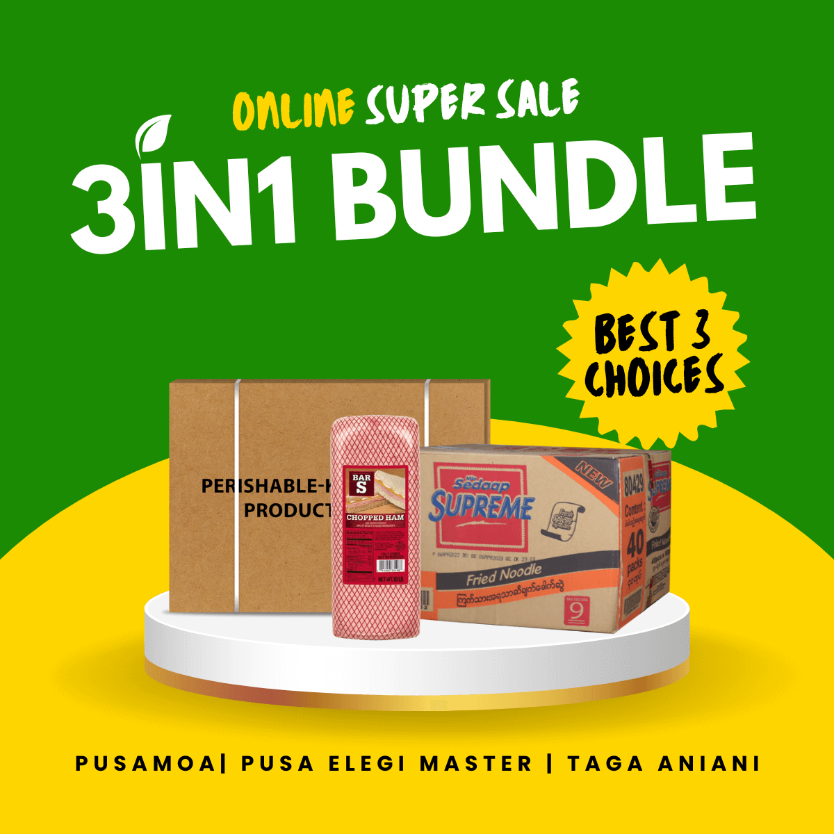 3IN1 Deal 05 - Pusamoa 15kg + Bar S Ham 10lbs + Pusa Saimi Supreme 91gx40