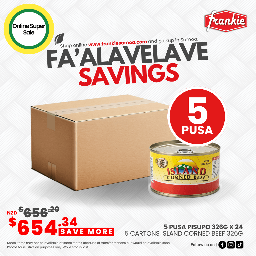 Fa'alavelave Combo - 5 Island Corned Beef 326x24 | 5 Pusa Pisupo