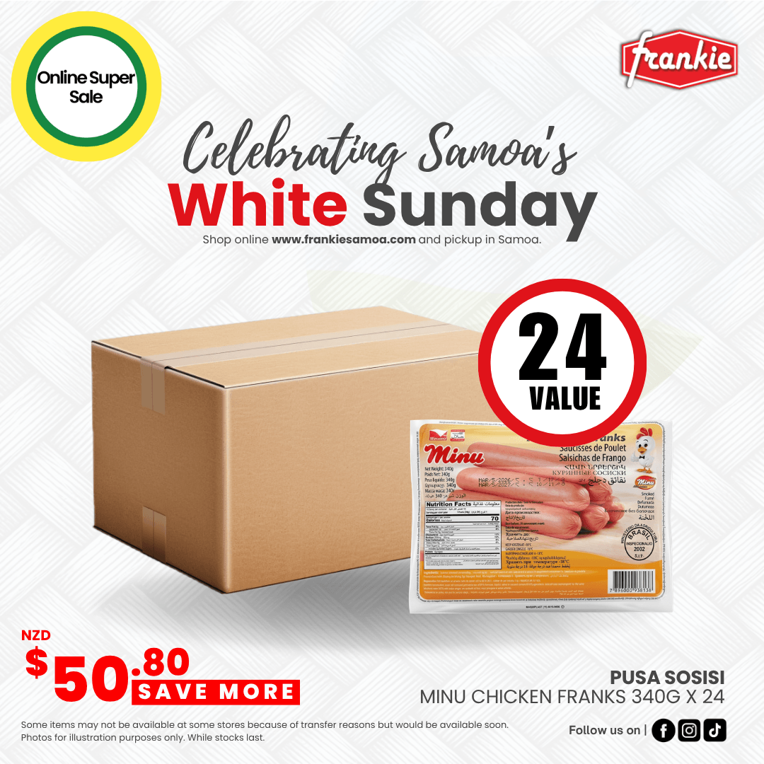Minu Chicken Franks Sausage 340g x 24