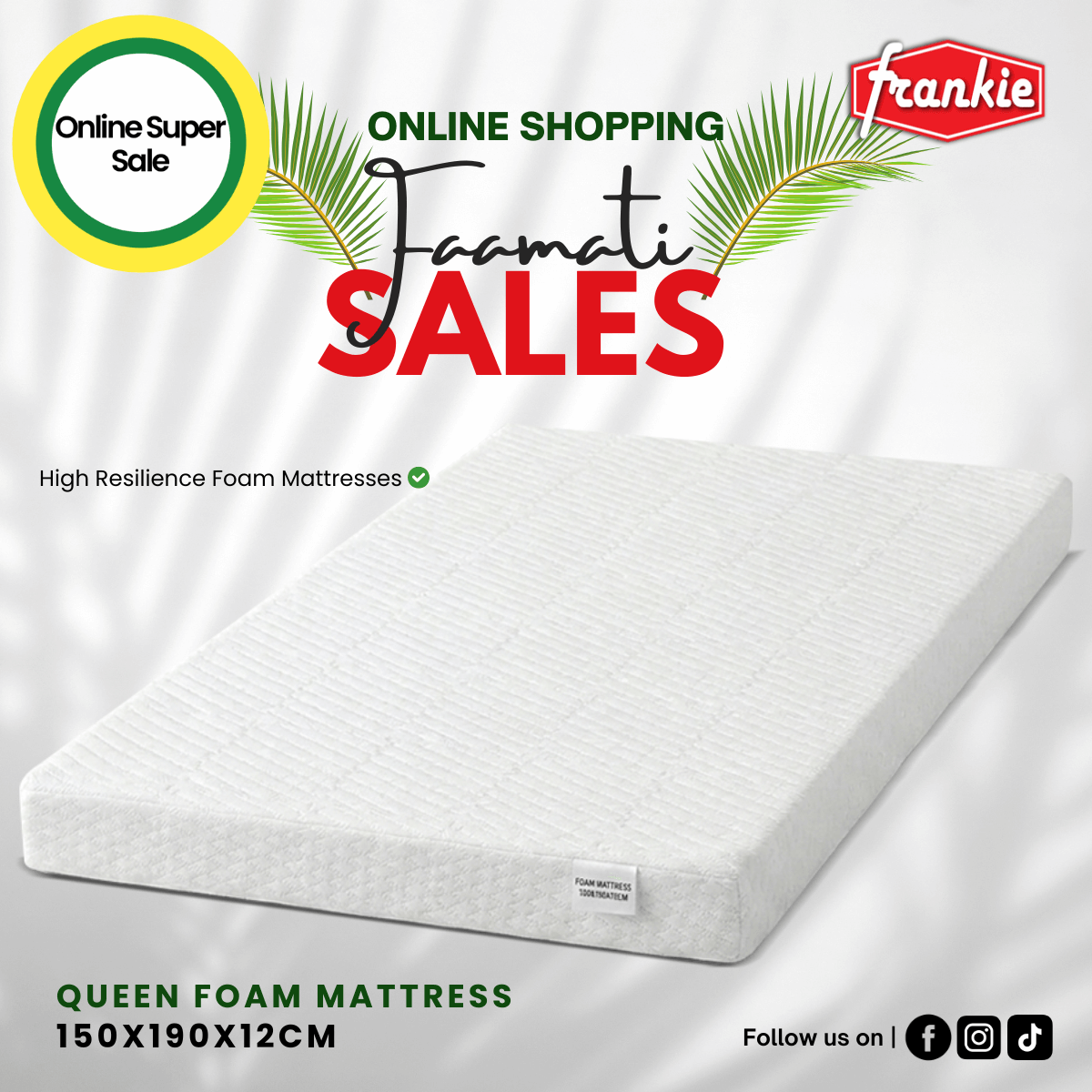 Foam Mattress Queen 150x190x12CM [Limited Stocks]