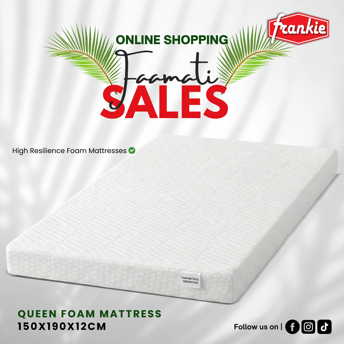 Foam Mattress Queen 150x190x12CM [Limited Stocks]