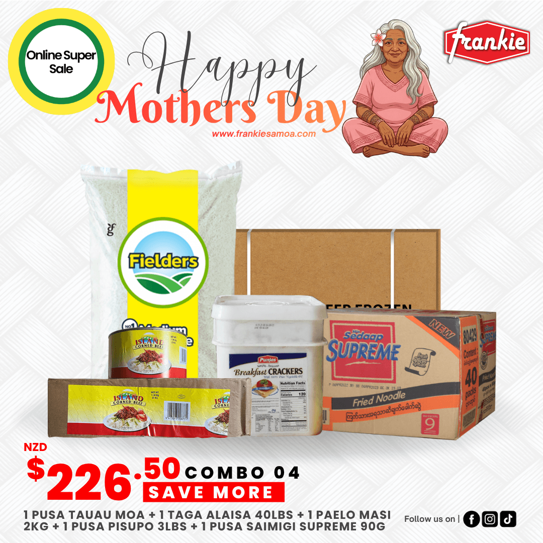 Mother's Day Combo 04 - 1 Rice 40lbs + 1 Brinks Chicken Nibbles 12kg + 1 Punjas B/Crackers 2kg + 1 Sedaap Supreme Noodle 91g(40) + 1  Island Corned Beef 3lbs(2)