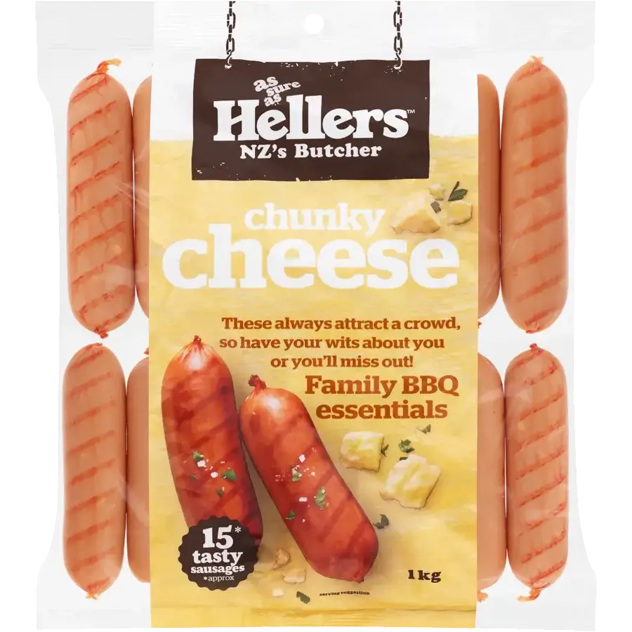 Heller's Chunky Cheese Sausages 1kg - Frankie Supermarket