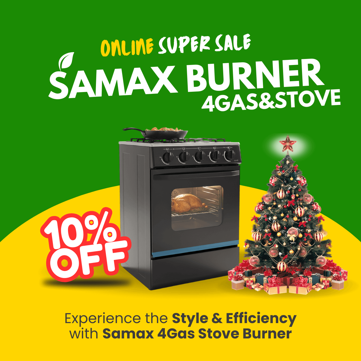 Samax Gas 4Burner+Electric Oven