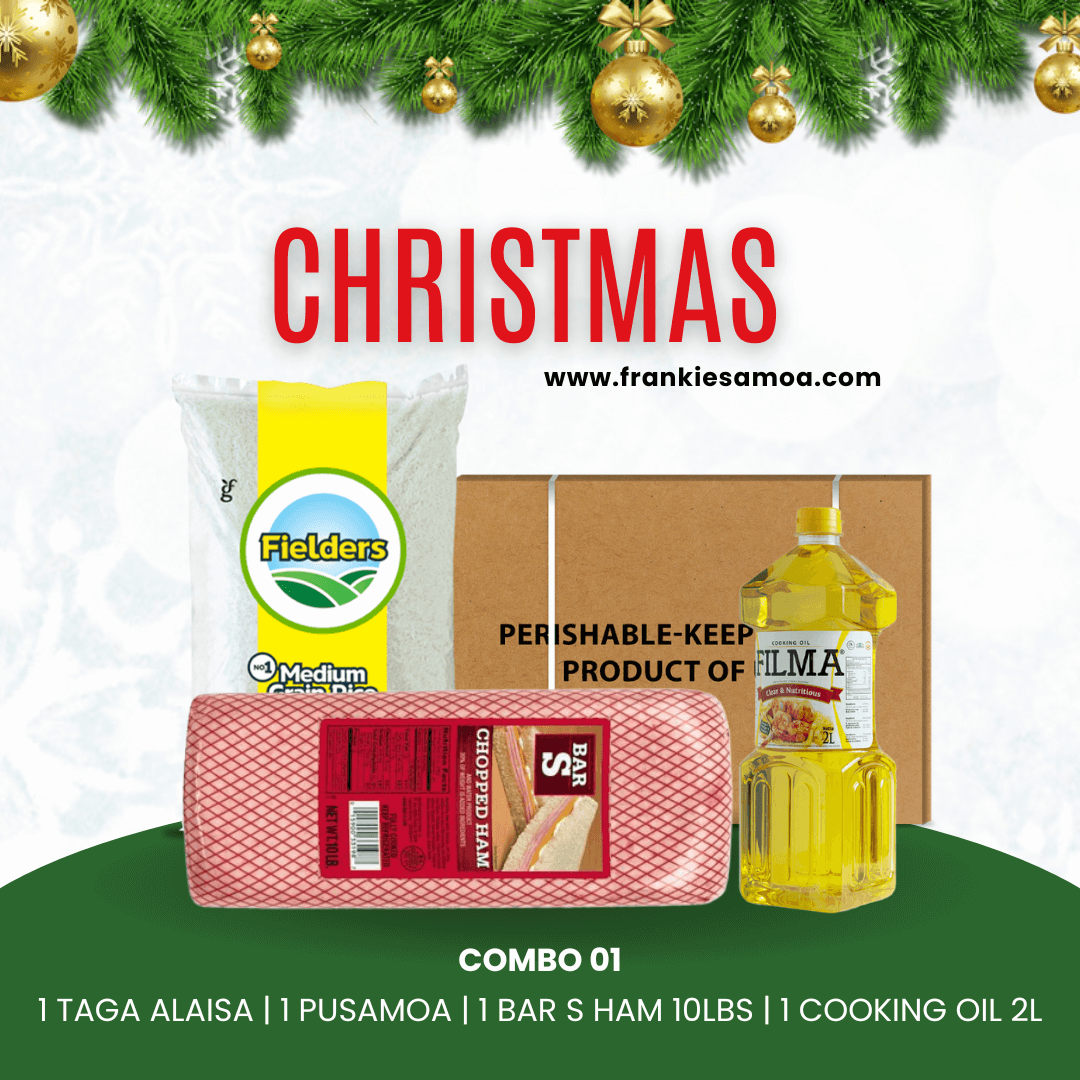 Christmas Combo 01 - 1 Rice 40lbs + 1 Chicken Leg Quarter 15kg + 1 Bar S Chopped Ham 10lbs + 1 Filma Cooking Oil 2L