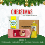 Christmas Combo 01 - 1 Rice 40lbs + 1 Chicken Leg Quarter 15kg + 1 Bar S Chopped Ham 10lbs + 1 Filma Cooking Oil 2L