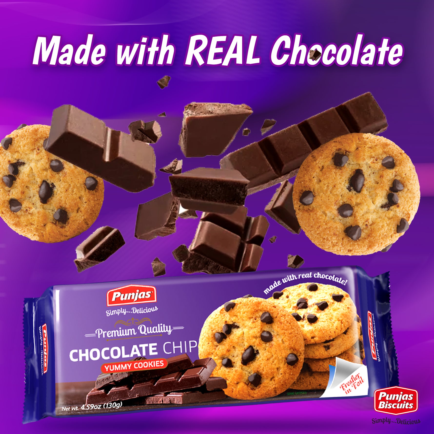 Punjas Choc Chip Cookies 130g