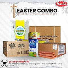 EASTER COMBO 03 - Rice 40lbs | Chicken Leg 15kg | Island Corned Beef 3lbs x 2 | Hoffy Sausage 10lbs | Pauls Pure Milk 1ltr x 12