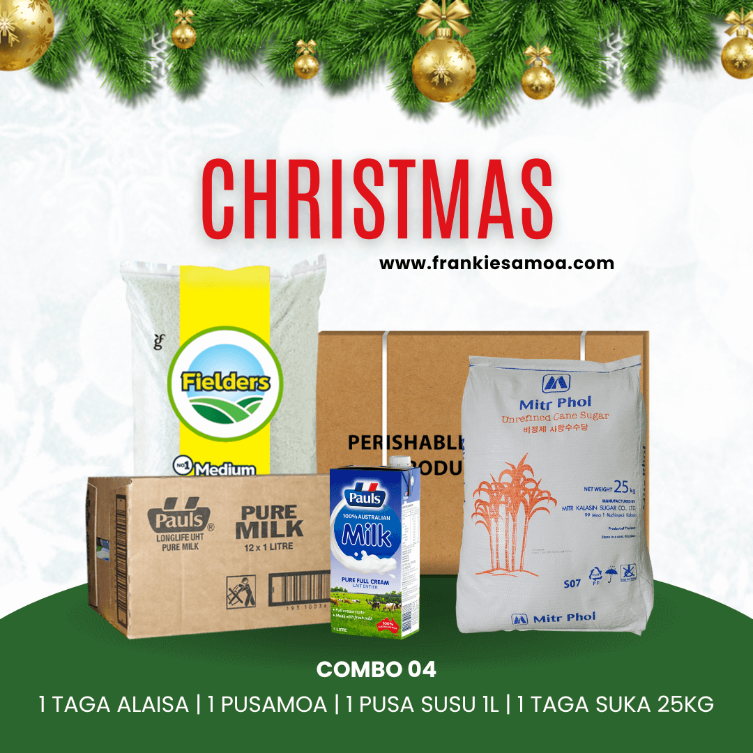 Christmas Combo 04 - 1 Rice 40lbs + 1 Chicken Leg Quarter 15kg + 1 Pauls Milk Pure 1l/12 + Brown Sugar 25kg