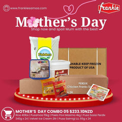 MOTHER'S DAY COMBO 05 - Rice 40lbs | Chicken Leg 15kg | Povi Masima 4kg | GP Chicken Franks Sausage 340g x 24 | LLL  Instant Noodle 65g x 24 | Velvet Ice Cream 2ltr