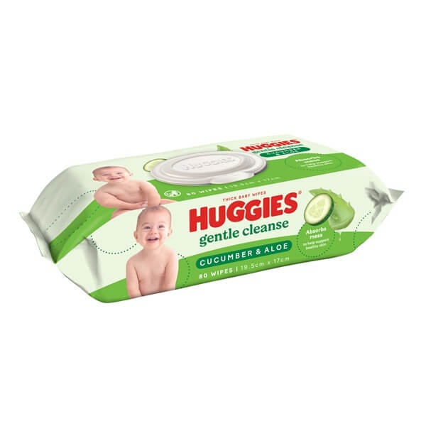 Huggies Baby Wipes Cucumber & Aloe 80 Pack - Frankie Supermarket