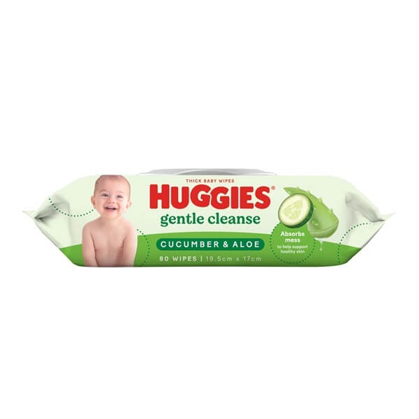 Huggies Baby Wipes Cucumber & Aloe 80 Pack - Frankie Supermarket