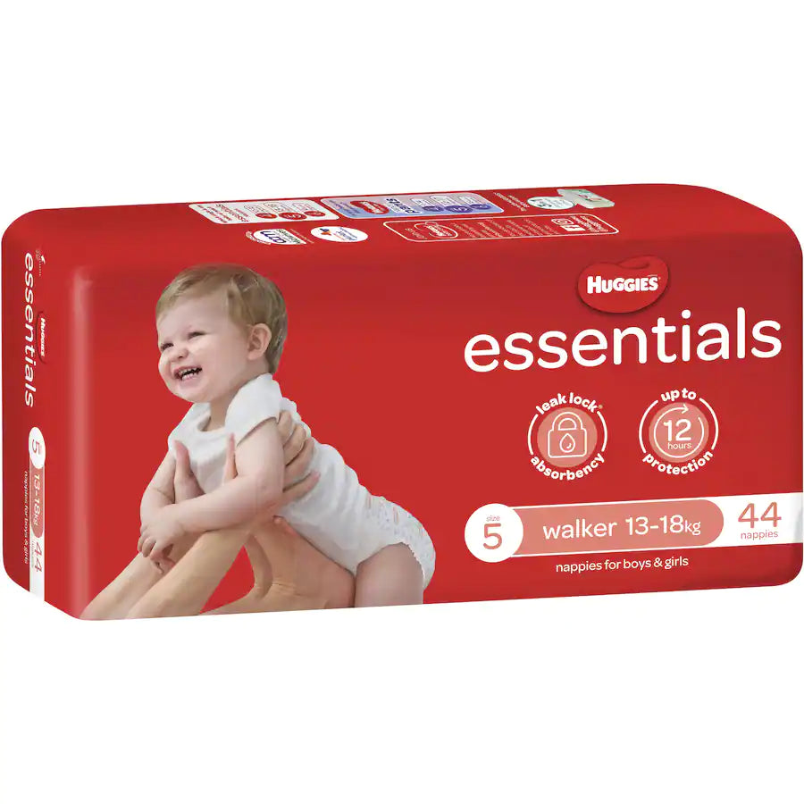 Huggies Essentials Nappies Size 5 (13-18kg), 44 Pack