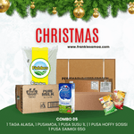 Christmas Combo 05 - 1 Rice 40lbs + 1 Chicken Leg Quarter 15kg + 1 Pauls Milk Pure 1l/12 + 1 LLL Instant Noodle 65g/24 + Hoffy Chicken Franks Sausage 10lbs