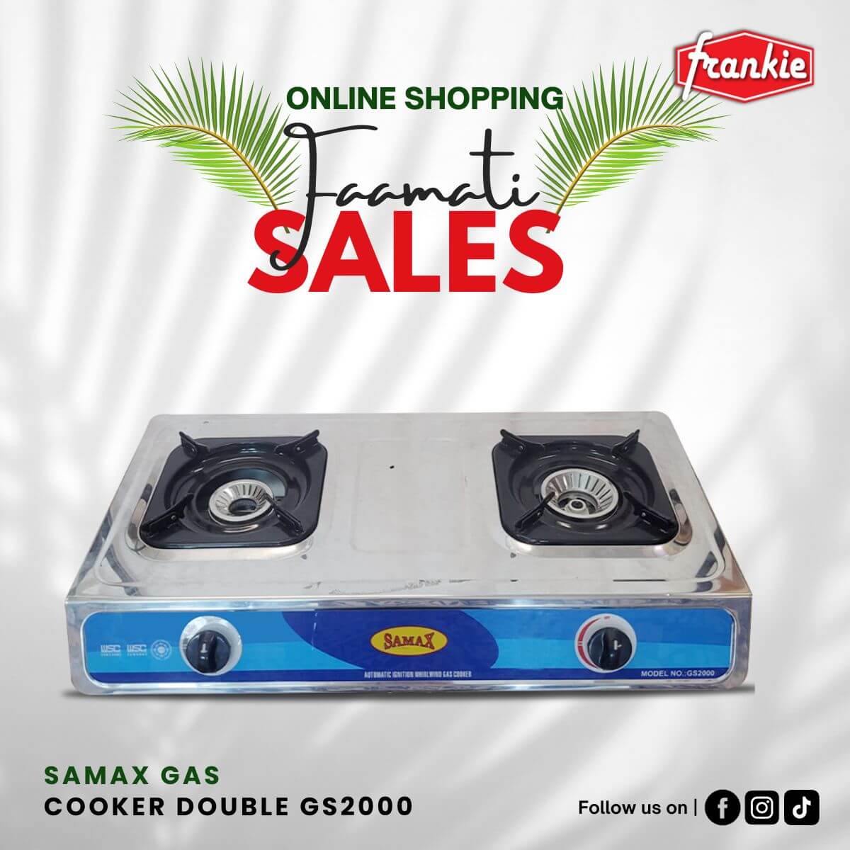 Samax Gas Cooker Double GS2000 - Frankie Supermarket