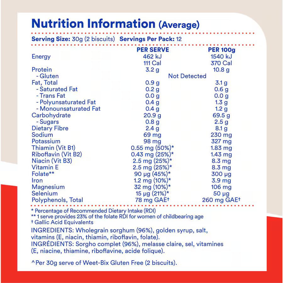 Sanitarium Weet Bix Gluten Free 375g
