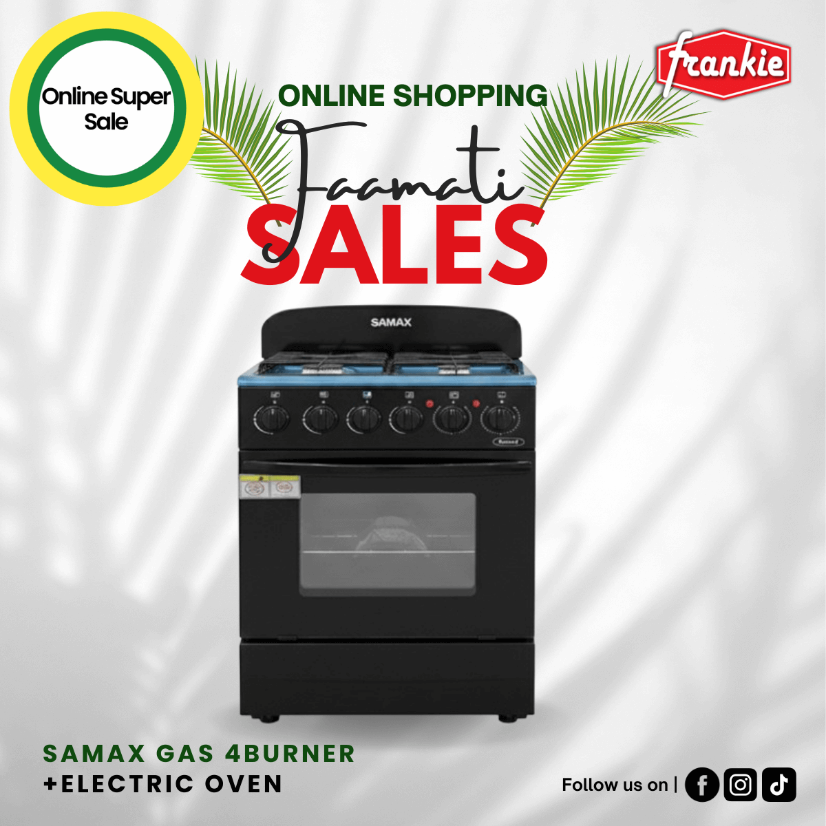 Samax Gas 4Burner+Electric Oven