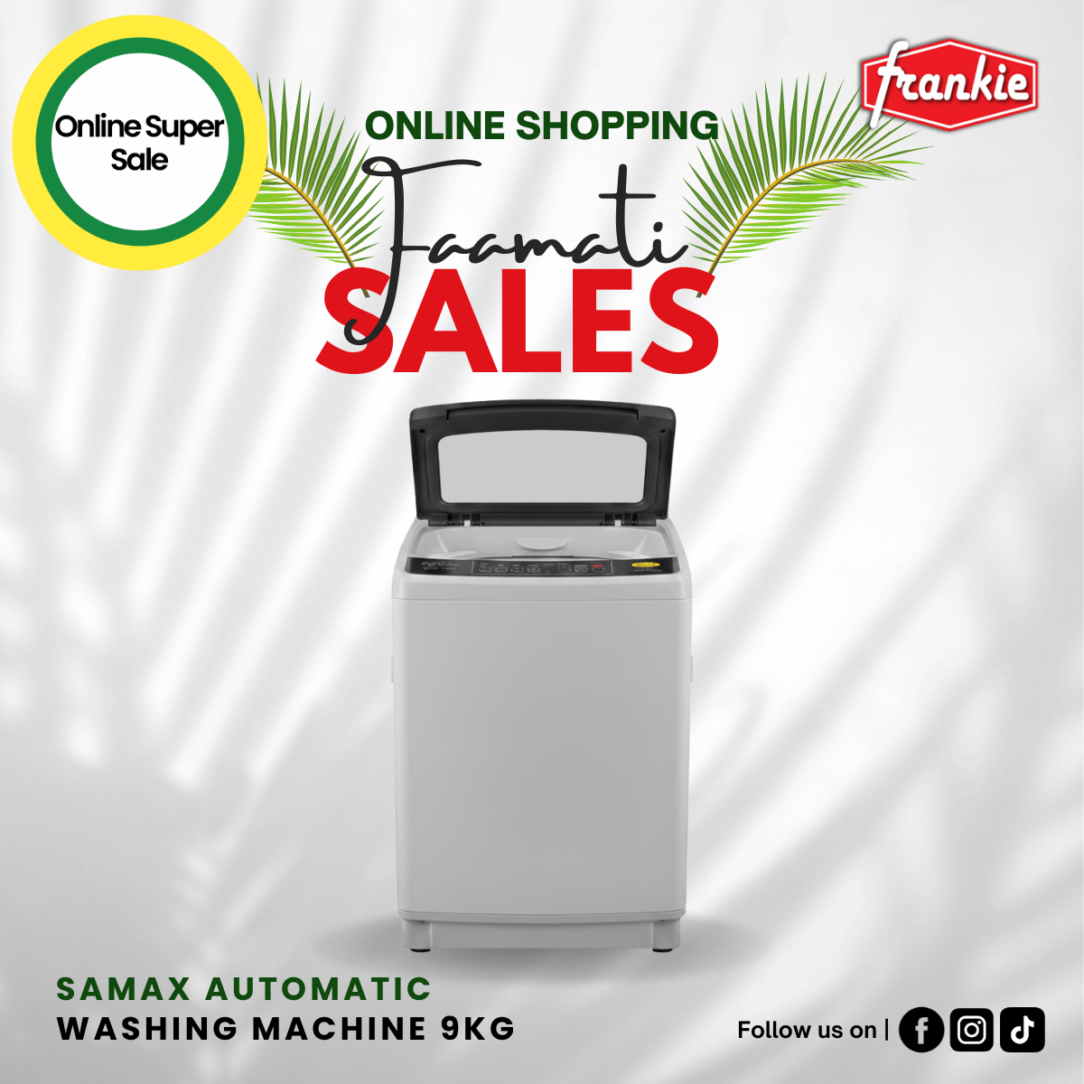 Samax Automatic W/Machine 9kg XQB90-1829A [Limited Stocks] - Frankie Supermarket
