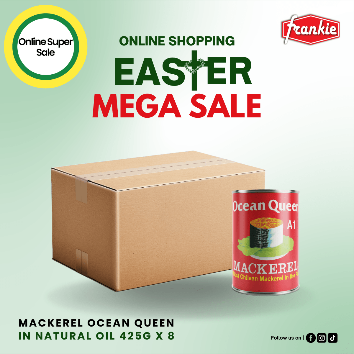 Mackerel Ocean Queen in Natural Oil 425g x 8