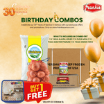 30th Birthday Combo 06 - 1 Rice 40lbs + 1 Chicken Leg Quarter 15kg + Onion 10kg + 1 Master Premium Mack Natural Oil 425g x 8 + Free Velvet Ice Cream 2L