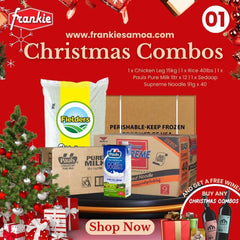 Christmas Combo 01 - 1 x Rice 40lbs | 1 x Chicken Leg 15kg | 1 x Pauls Milk Pure 1ltr x 12 | 1 x Sedaap Supreme Noodle 91g x 40 - Get a free Miguelete Wine 75CL