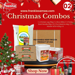 Christmas Combo 02 - 1 x Rice 40lbs | 1 x Chicken Leg 15kg | 1 x Povi Masima 4kg | 1 x Paldo Bowl Noodle 86g x 12 | 2 x Nemo Mackerel N/Oil 425g x 8 - Get a free Miguelete Wine 75CL