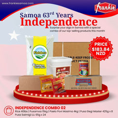 INDEPENDENCE COMBO 02 - Rice 40lbs | Chicken Leg 15kg | Povi Masima 4kg | Master Mackerel Natural Oil 425g x 8 | LLL Instant Noodle 65g x 24