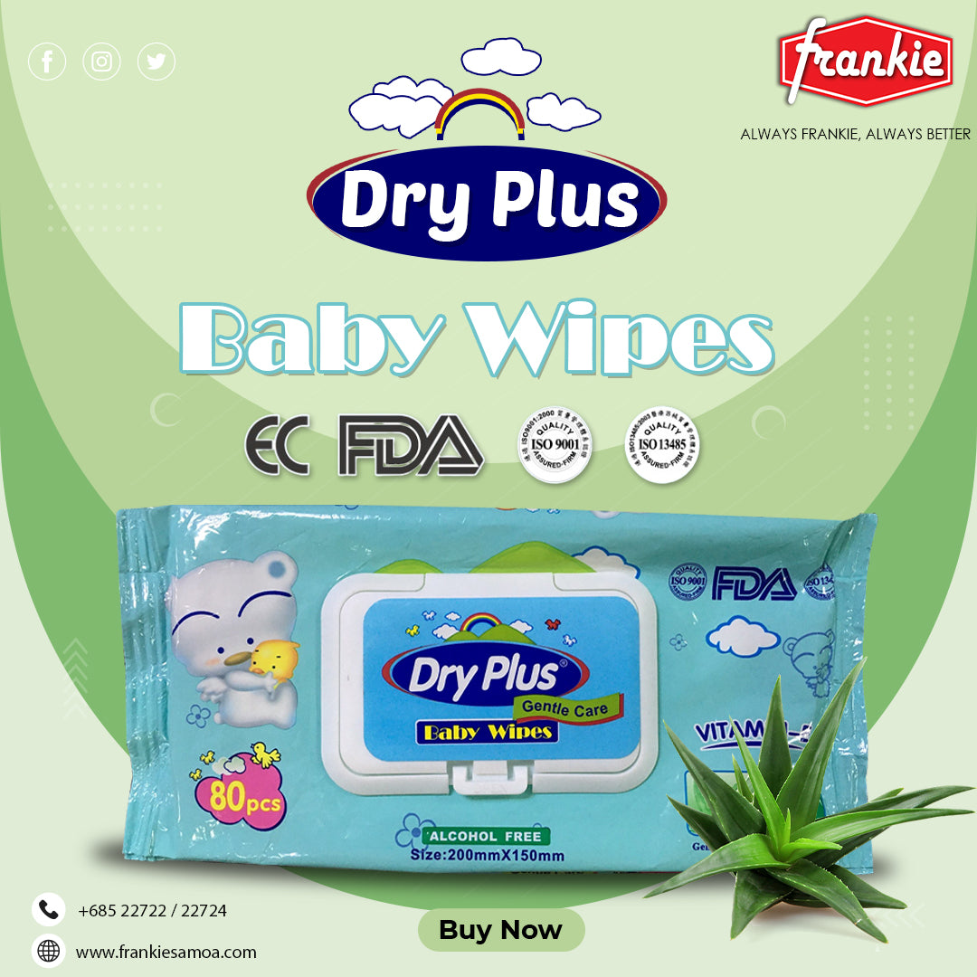 DryPlus Baby Wipes Aloe Vera 40sheets x 2pcs