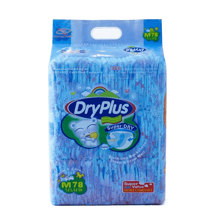 Dryplus Diaper Medium Jumbo 78'S - Frankie Supermarket