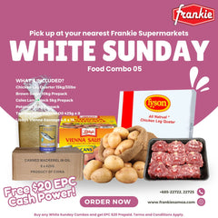 WHITE SUNDAY FOOD COMBO 05 - LAMB NECK 5KG + CHICKEN LEG QUARTER 15KG/33LBS + POTATO 10KG + LIBBY'S VIENNA SAUSAGE CHIC,PORK,BEEF 4.6 X 18PCS + BROWN SUGAR 10KG + TASI MACK NATURAL OIL 425G X 8