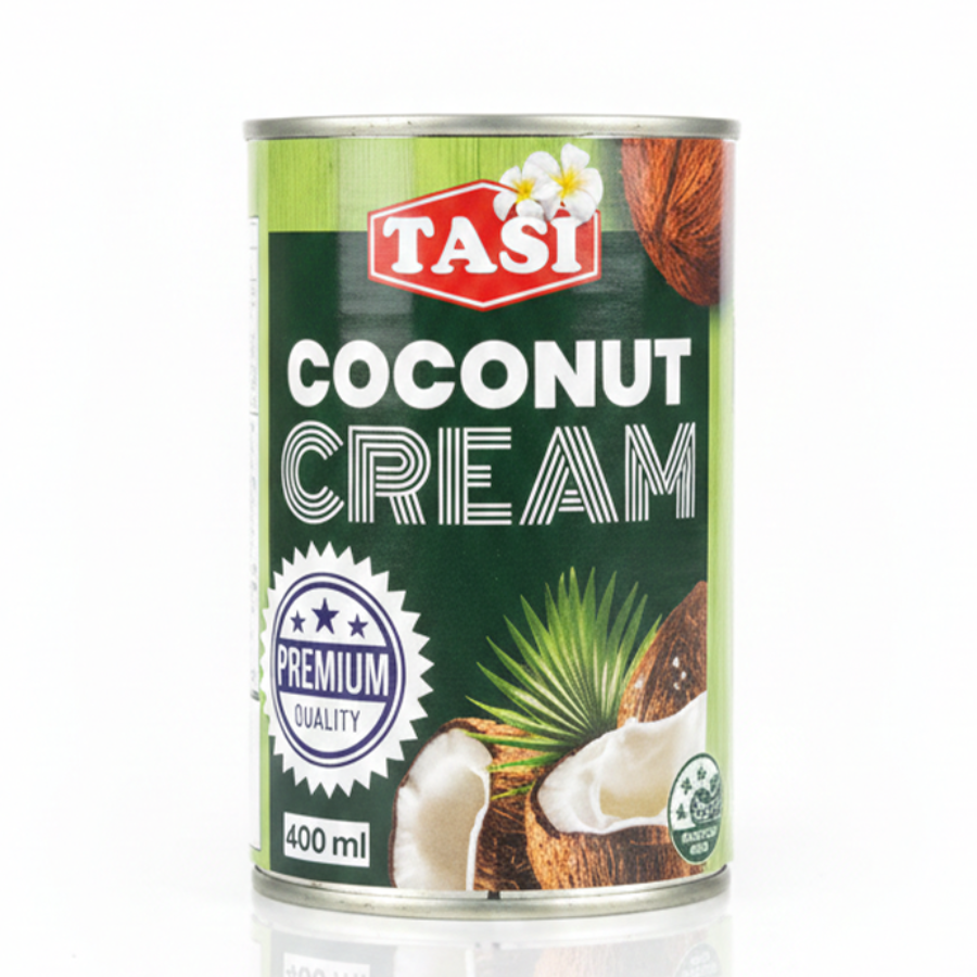 TASI coconut cream can on a white background