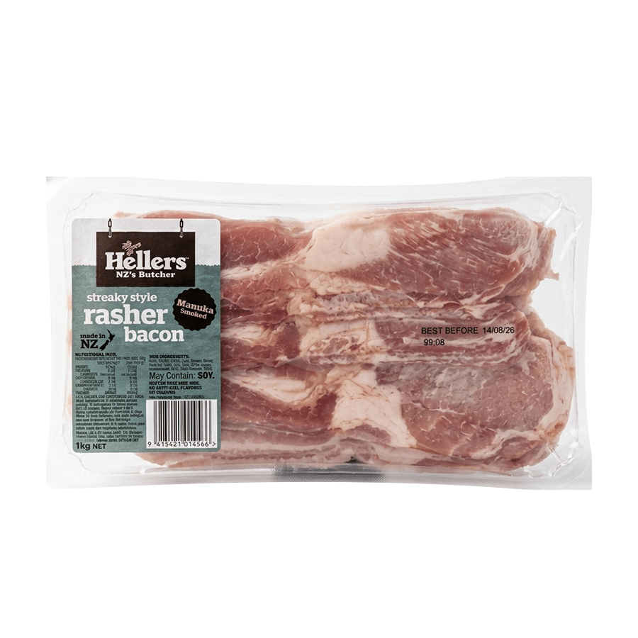 Hellers Streaky Rasher Bacon 1kg
