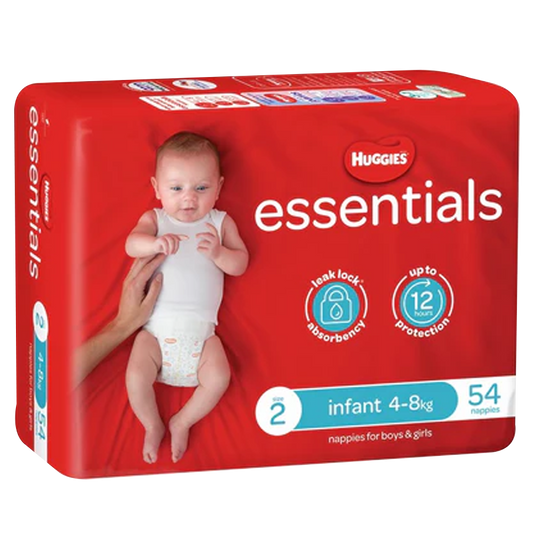 Huggies Essentials Crawler Size 2 (4-8Kg), 54 Pack