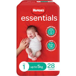 Huggies Nappy Essential Size 1 (Up to 5kg), 28 Pack - Frankie Supermarket