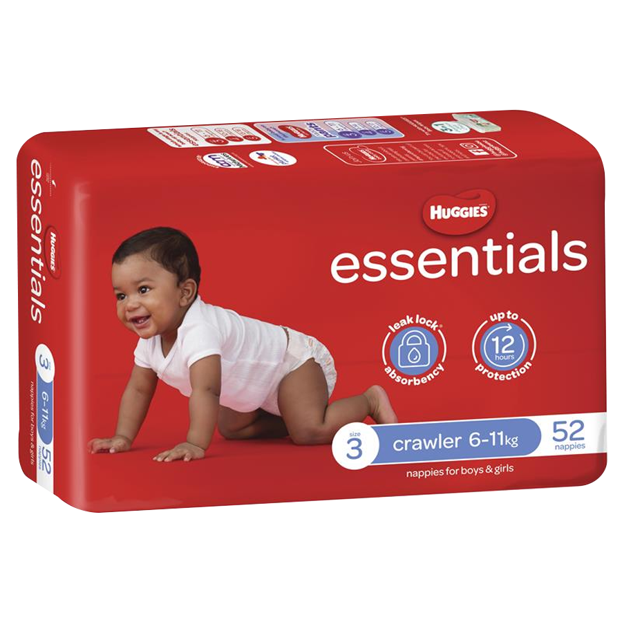 Huggies Essentials Crawler Size 3 (6-11Kg), 52 Pack