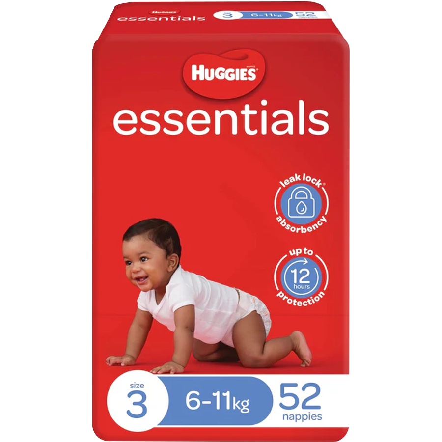 Huggies Essentials Crawler Size 3 (6-11Kg), 52 Pack