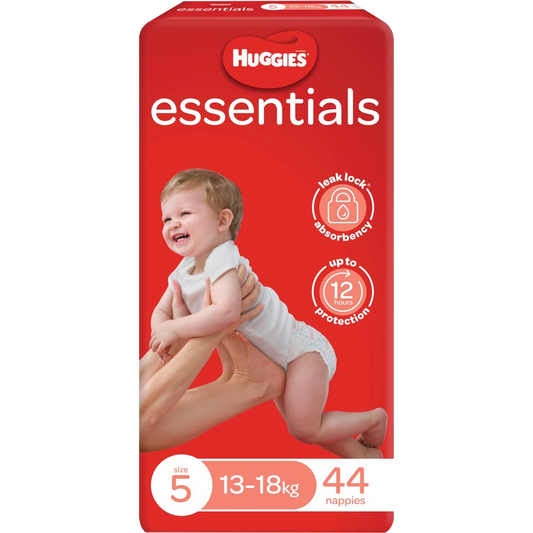 Huggies Essentials Nappies Size 5 (13-18kg), 44 Pack