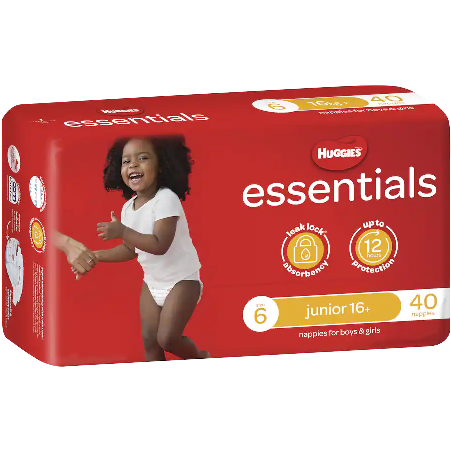 Huggies Essentials Junior Size 6 (16kg+), 40 Pack