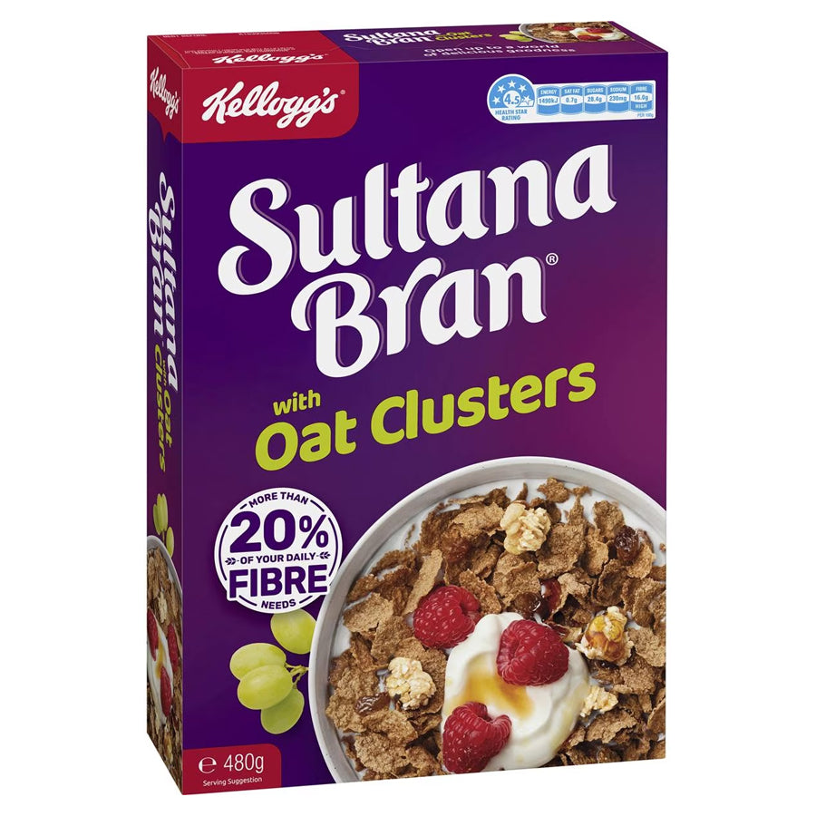 Kelloggs Sultana Bran Oat Cluster 480g