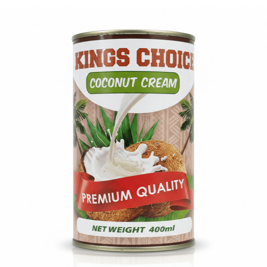 Kings Choice coconut cream can on a white background