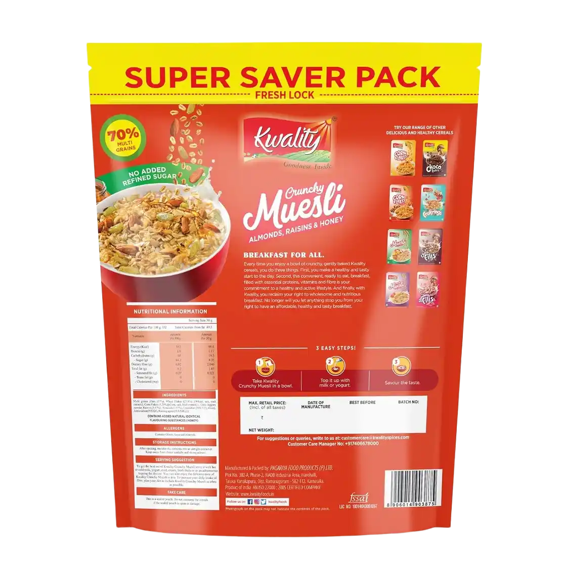 Kwality Muesli Crunchy 700g
