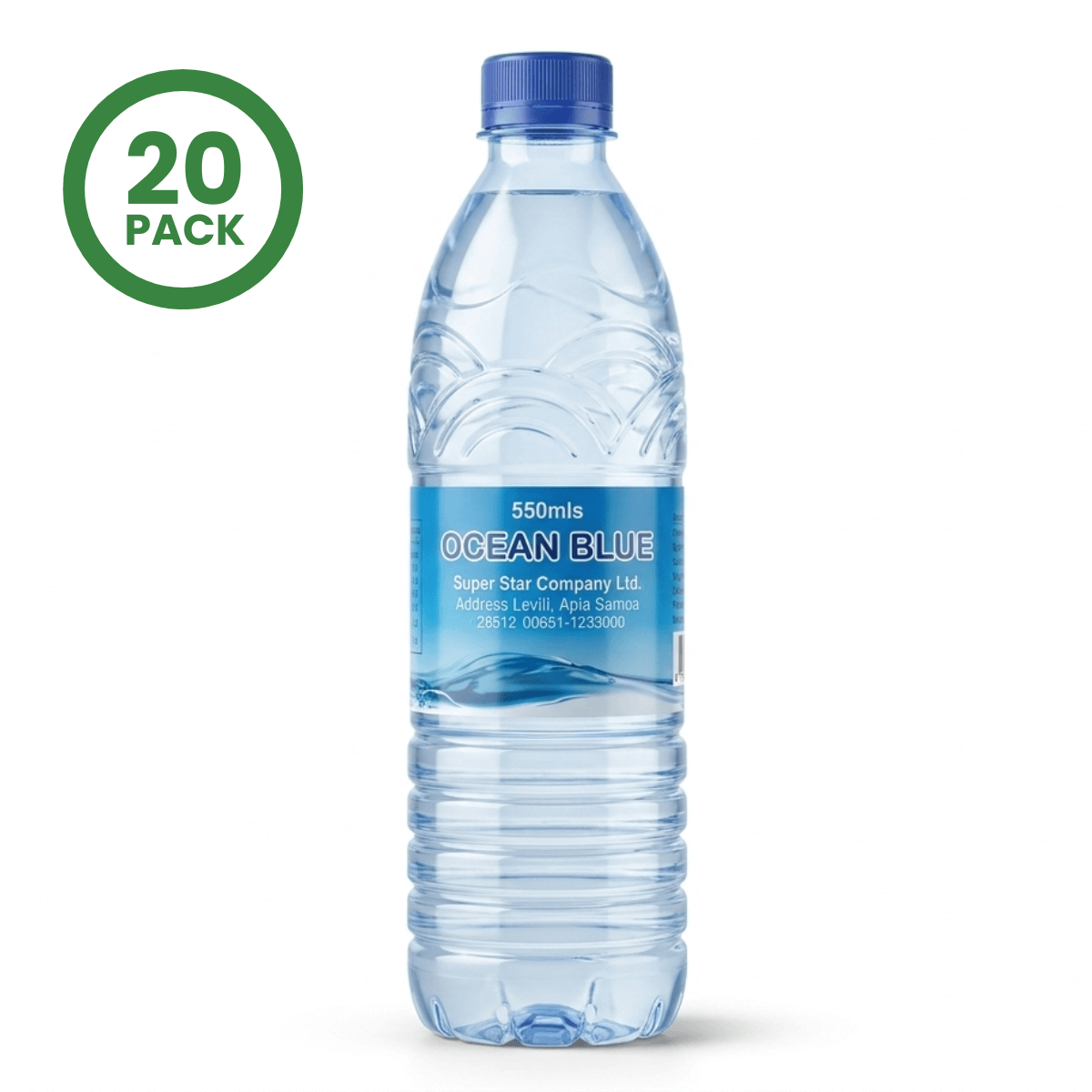 Ocean Blue Water 550mls x 20 - Frankie Supermarket