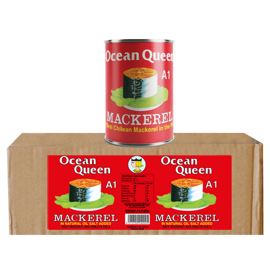 Mackerel Ocean Queen in Natural Oil 425g x 8
