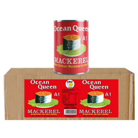 Mackerel Ocean Queen in Natural Oil 425g x 8