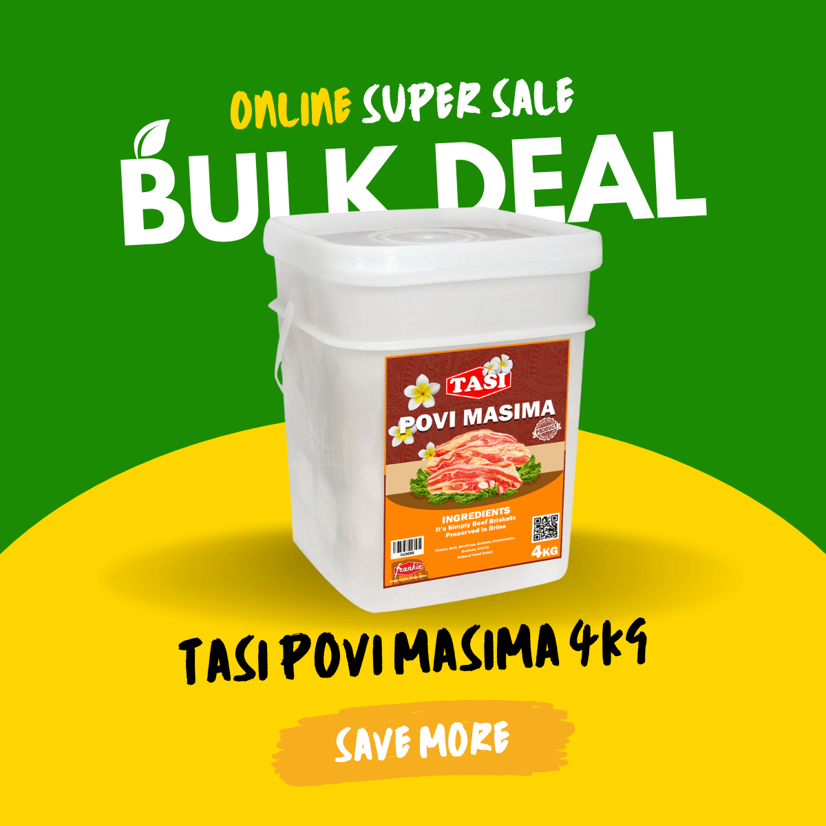 Povi Masima 4kg Pail (Salted Beef)